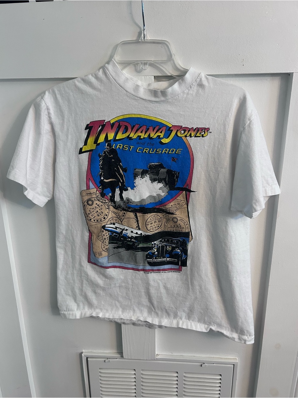 Vintage 1989 Indiana Jones & The Last Crusade Movie T-Shirt Hanes Beefy-T USA L